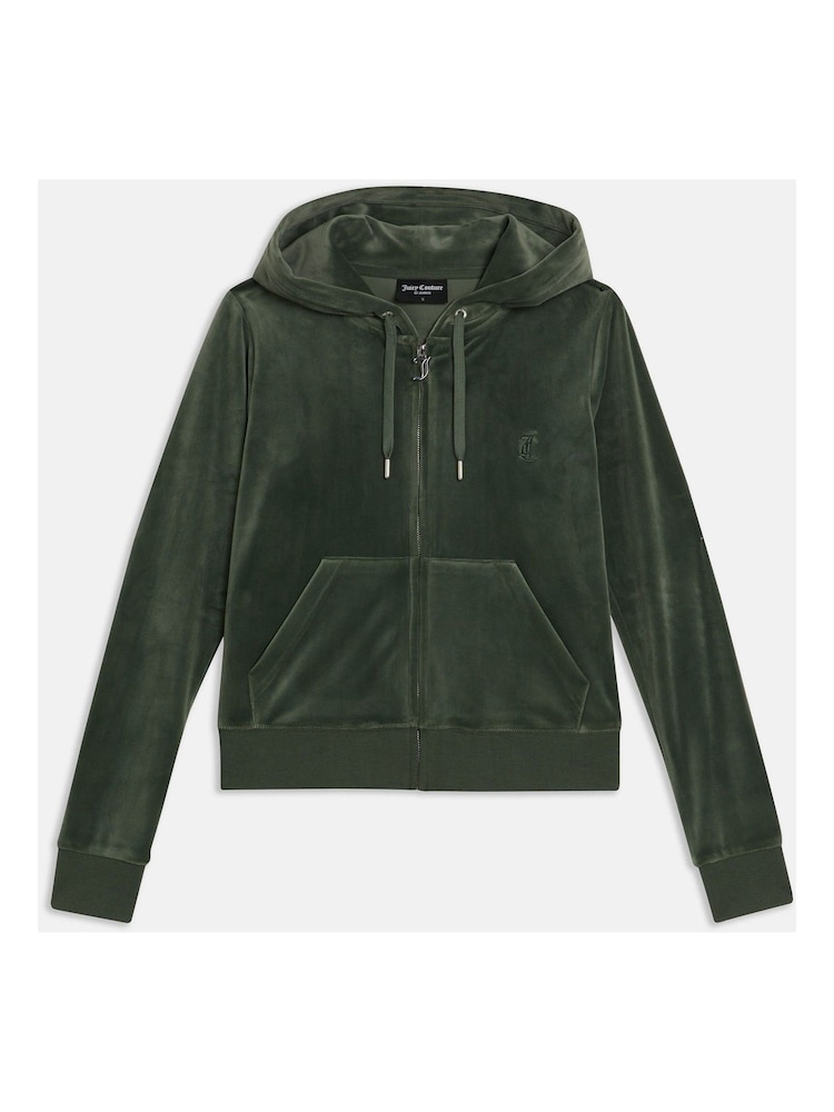 Juicy Couture Light Green Zip Through Velour Womens Robertson Zip Up Hoodie - Image 3 of 3