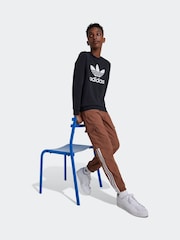 adidas Originals Black Trefoil Crew Sweatshirt - Image 3 of 6