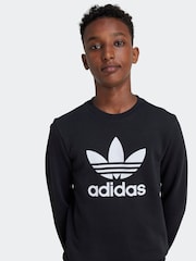 adidas Originals Black Trefoil Crew Sweatshirt - Image 4 of 6