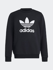 adidas Originals Black Trefoil Crew Sweatshirt - Image 6 of 6