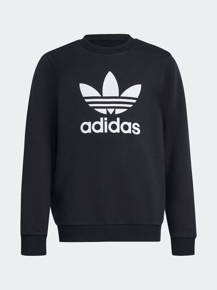 adidas Originals Black Trefoil Crew Sweatshirt - Image 6 of 6