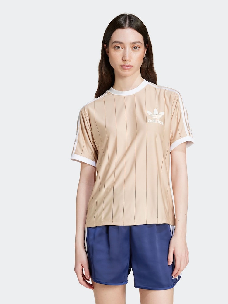 adidas Originals Brown 3-Stripes T-Shirt - Image 1 of 7