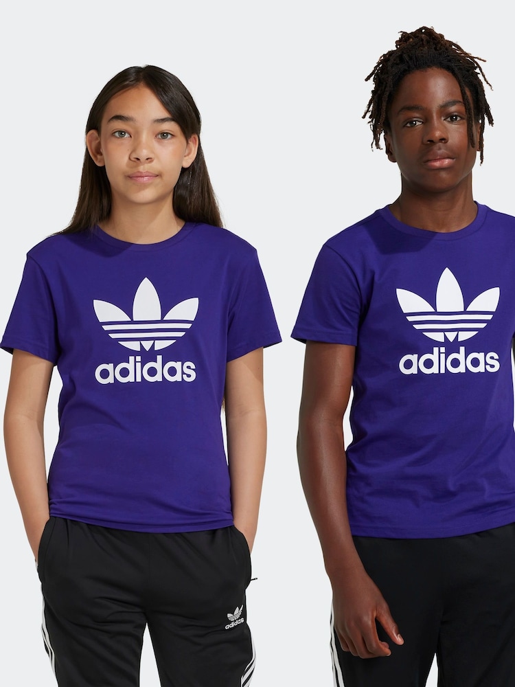 adidas orignal Purple Kids Trefoil 100% Cotton T-Shirt - Image 1 of 5