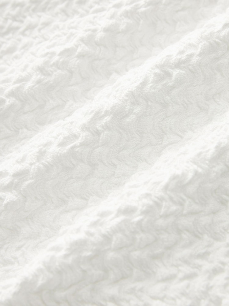 White Textured Scoop Neck Tank Top - Image 6 of 6