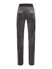 Juicy Couture Light Grey Womens Velour Straight Leg Joggers - Image 4 of 4