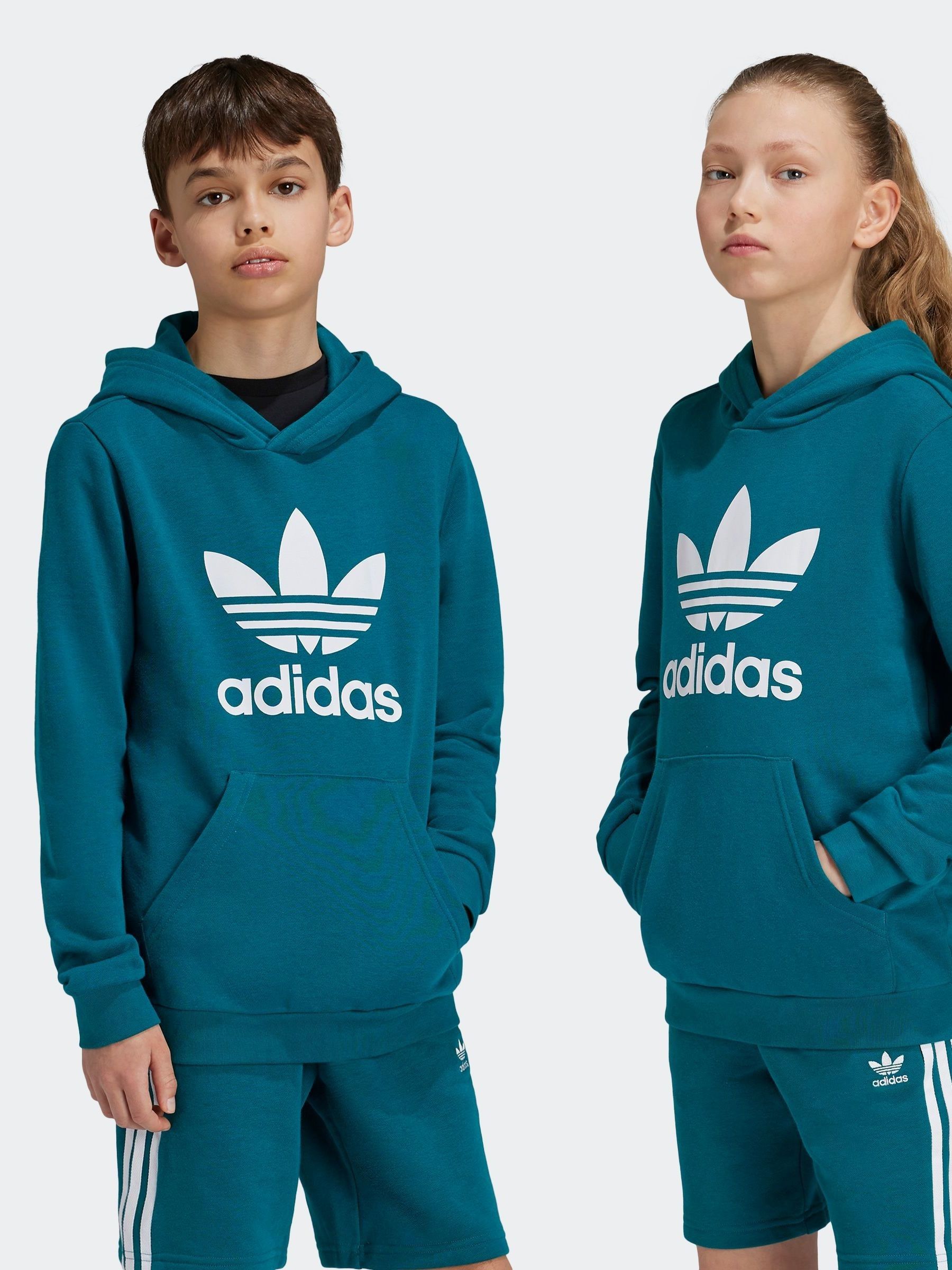 Adidas trefoil hoodie green online