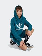 adidas Green Kids Originals Trefoil Hoodie - Image 3 of 6