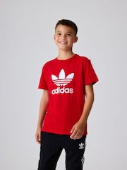 adidas orignal Red Kids Trefoil 100% Cotton T-Shirt - Image 1 of 6