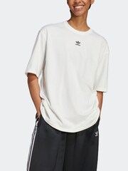 adidas Originals Off White Boyfriend 100% Cotton Essential T-Shirt - Image 3 of 7