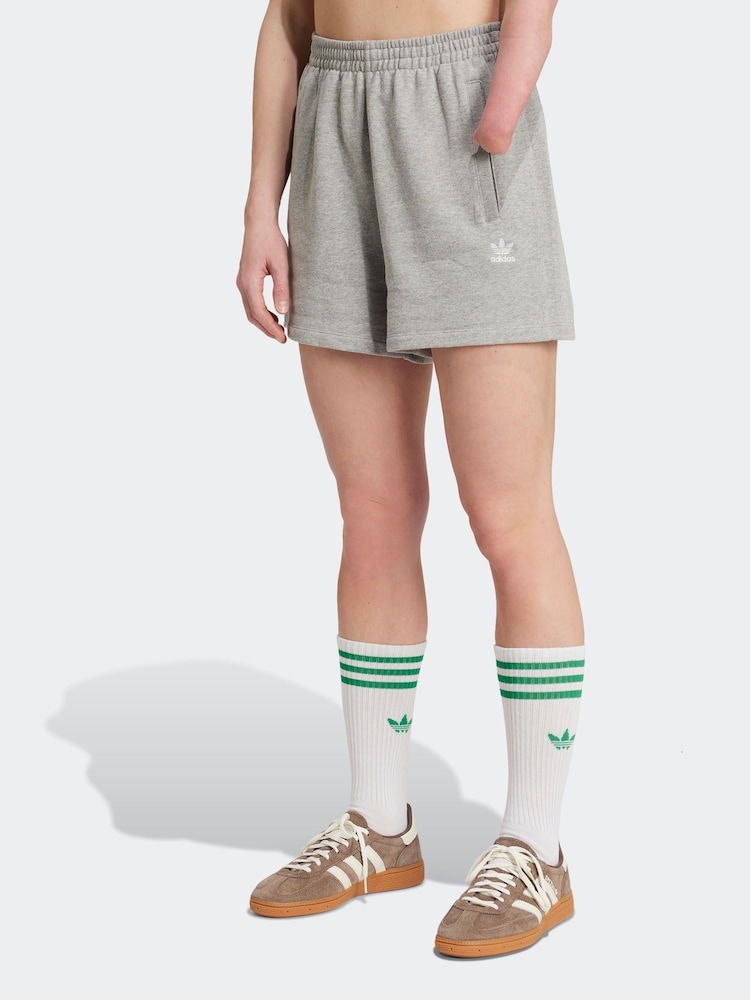 adidas Originals Grey 100% Cotton Essentials Shorts - Image 1 of 6