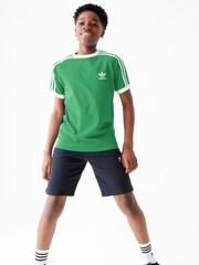 adidas originals Green Kids Originals 3-Stripes 100% Cotton T-Shirt - Image 1 of 6