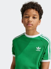 adidas originals Green Kids Originals 3-Stripes 100% Cotton T-Shirt - Image 4 of 6