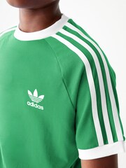 adidas originals Green Kids Originals 3-Stripes 100% Cotton T-Shirt - Image 5 of 6