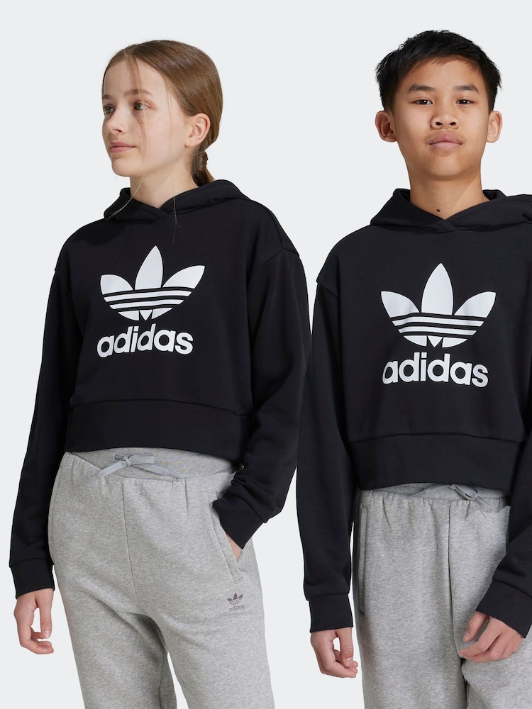 adidas Originals Kids Adicolor Crop Hoodie - صورة 1 من 6 adidas Originals Kids Adicolor Crop Hoodie - صورة 1 من 6