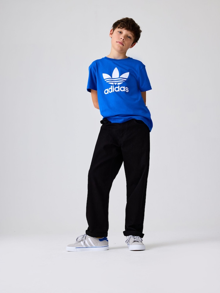 adidas orignal Blue Kids Trefoil 100% Cotton T-Shirt - Image 2 of 6