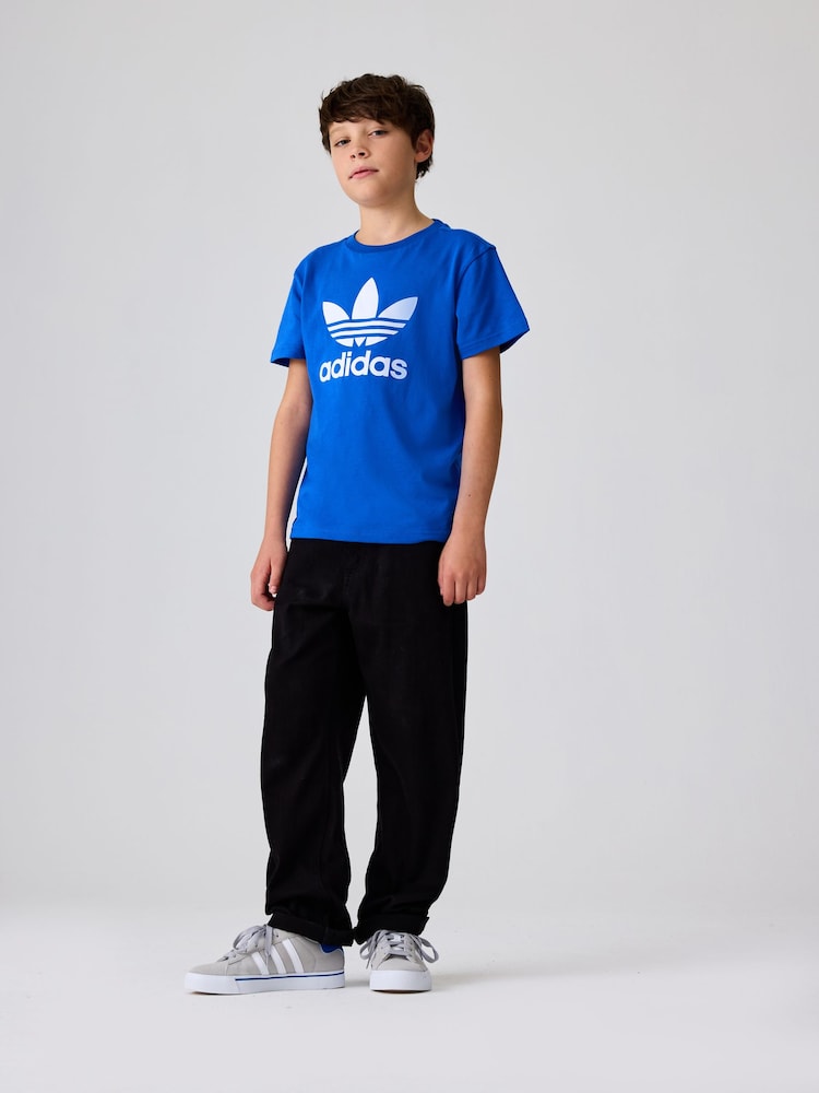 adidas orignal Blue Kids Trefoil 100% Cotton T-Shirt - Image 3 of 6
