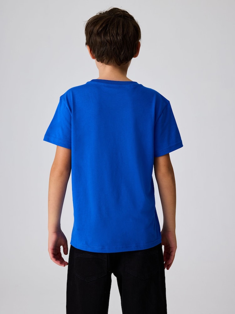 adidas orignal Blue Kids Trefoil 100% Cotton T-Shirt - Image 5 of 6