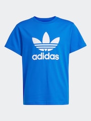 adidas orignal Blue Kids Trefoil 100% Cotton T-Shirt - Image 6 of 6