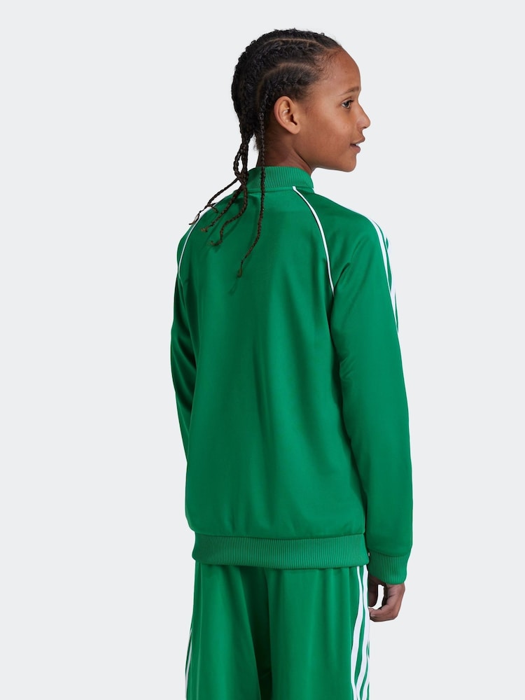 adidas originals Green/White Kids Originals Adicolor SST Track Top - Image 2 of 6