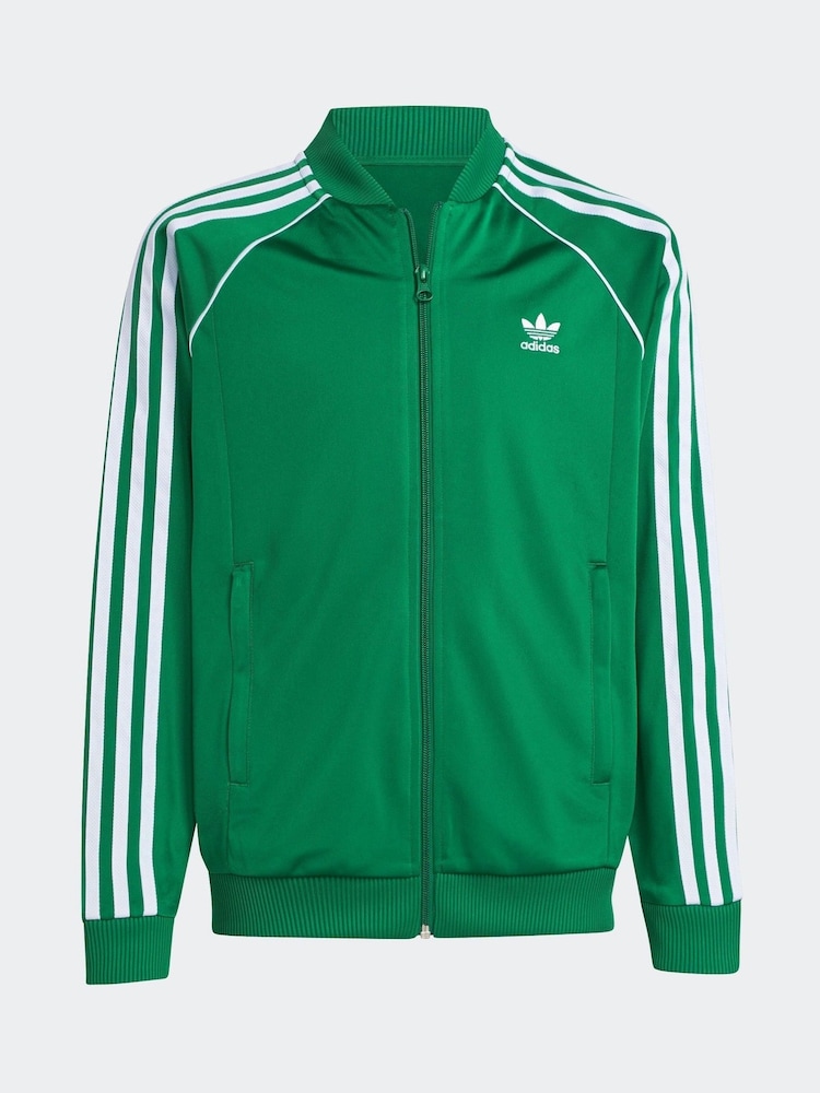 adidas originals Green/White Kids Originals Adicolor SST Track Top - Image 6 of 6