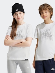 adidas White 100% Cotton Tech Table T-Shirt - Image 1 of 6