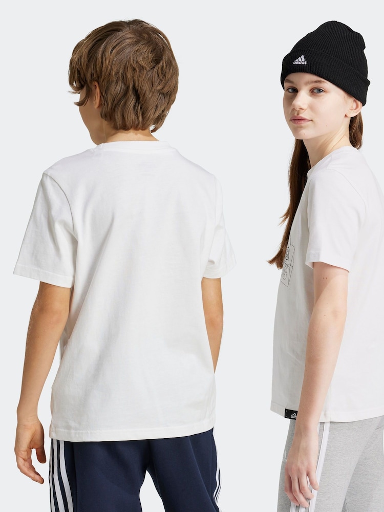 adidas White 100% Cotton Tech Table T-Shirt - Image 2 of 6