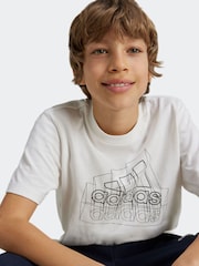 adidas White 100% Cotton Tech Table T-Shirt - Image 3 of 6