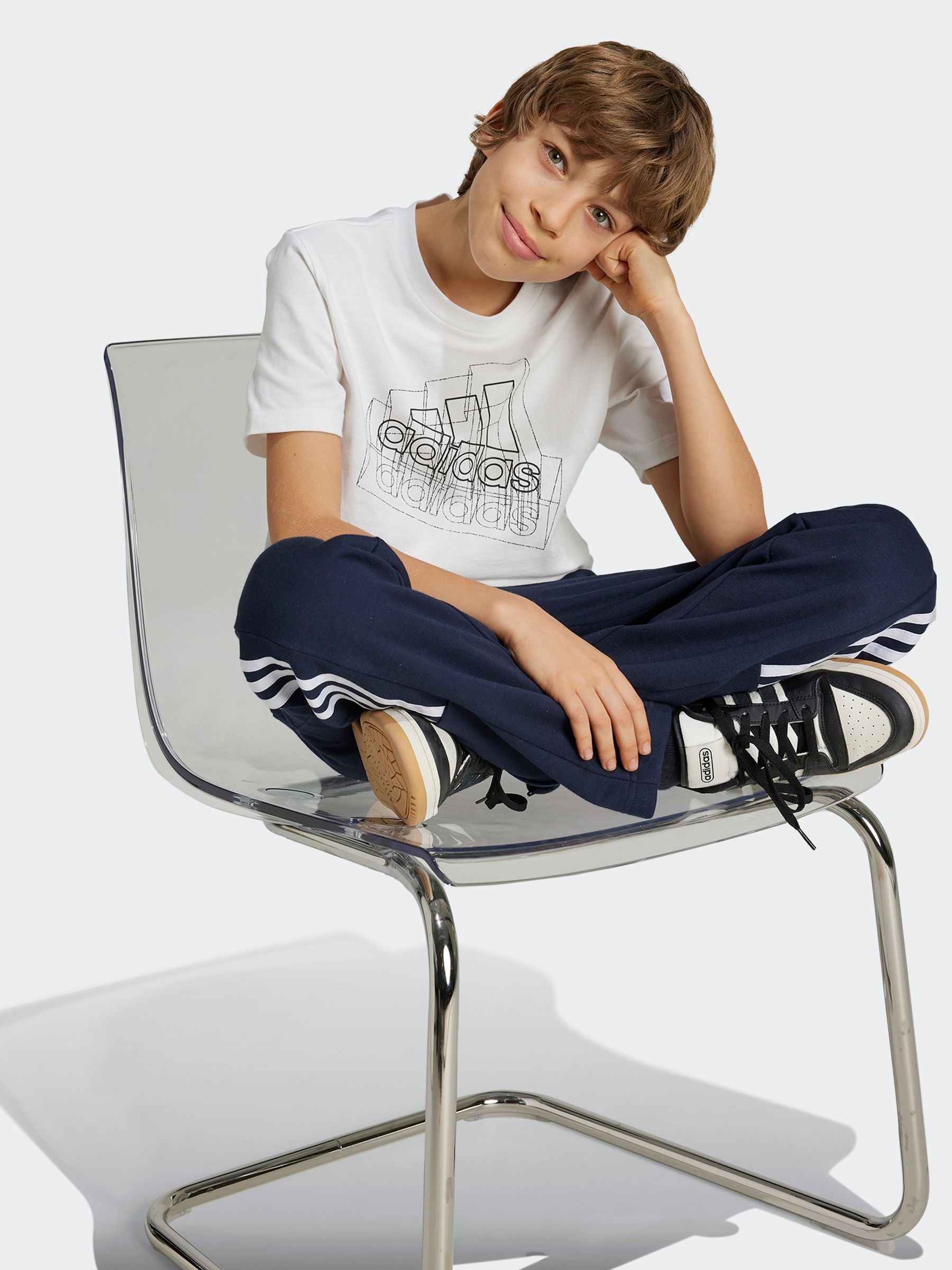adidas White 100% Cotton Tech Table T-Shirt - Image 5 of 6