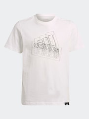 adidas White 100% Cotton Tech Table T-Shirt - Image 6 of 6