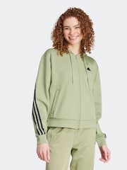 adidas Green Future Icons 3 Stripe Full Zip Hoodie - Image 1 of 6