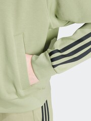 adidas Green Future Icons 3 Stripe Full Zip Hoodie - Image 2 of 6
