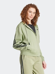 adidas Green Future Icons 3 Stripe Full Zip Hoodie - Image 4 of 6
