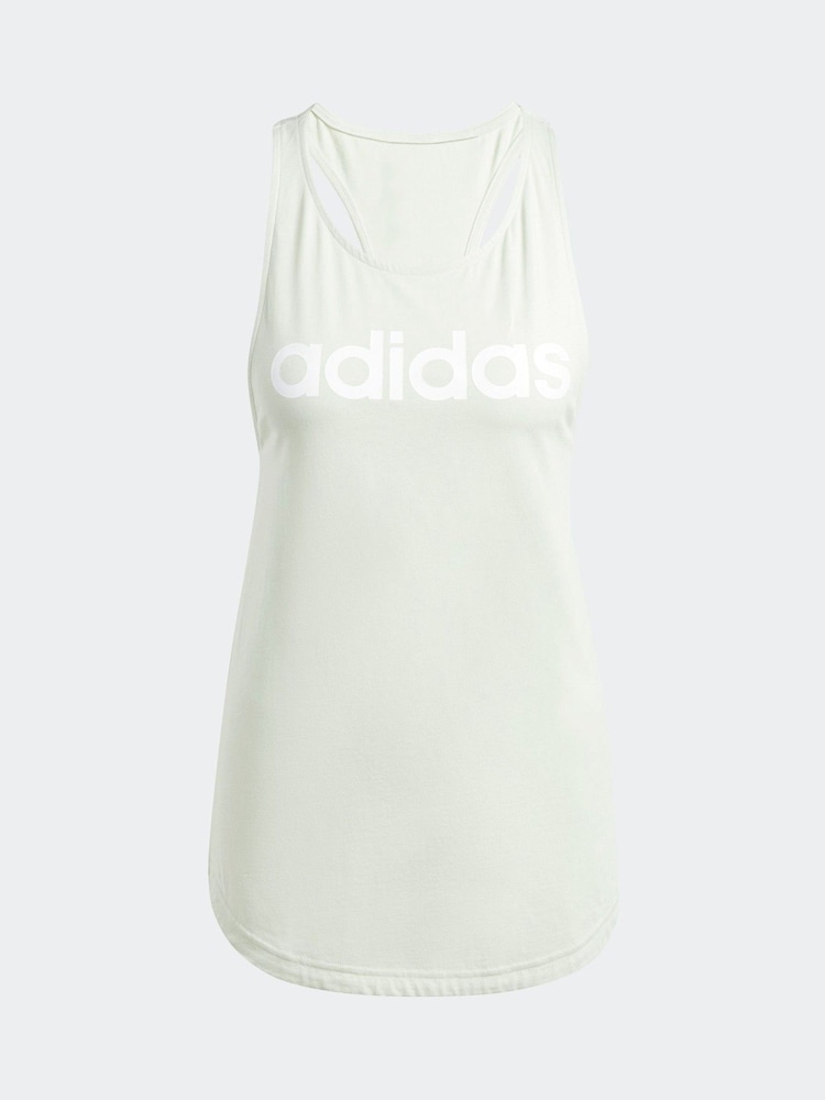 adidas Light Green Sportswear Essentials Loose Logo 100% Cotton Tank Top - Image 9 of 10