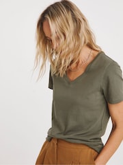 JD Williams Black V-Neck Short Sleeve Tops 5 Pack - Image 2 of 8