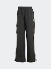 adidas Originals Black adidas Originals 3 Stripe Wide Leg Trousers - Image 6 of 6