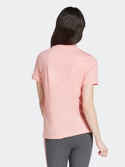Rosa claro - Camiseta deportiva básica de algodón 100 % y corte ajustado con logo de adidas - Imagen 2 de 8