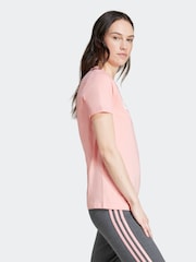 Rosa claro - Camiseta deportiva básica de algodón 100 % y corte ajustado con logo de adidas - Imagen 4 de 8