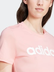 Rosa claro - Camiseta deportiva básica de algodón 100 % y corte ajustado con logo de adidas - Imagen 5 de 8