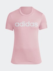 Rosa claro - Camiseta deportiva básica de algodón 100 % y corte ajustado con logo de adidas - Imagen 7 de 8