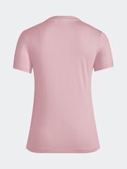 Rosa claro - Camiseta deportiva básica de algodón 100 % y corte ajustado con logo de adidas - Imagen 8 de 8
