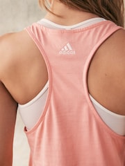 adidas Light Pink Sportswear Essentials Loose Logo 100% Cotton Tank Top - Image 4 of 5