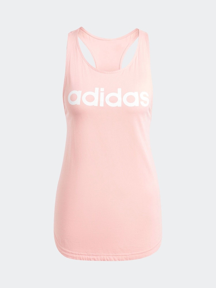 adidas Light Pink Sportswear Essentials Loose Logo 100% Cotton Tank Top - Image 5 of 5