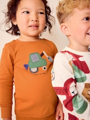 zelena/oranžna Transport - 3 Pack mehek in prijeten na dotik Pižame (9mths-8yrs) - Slika 4 iz 15