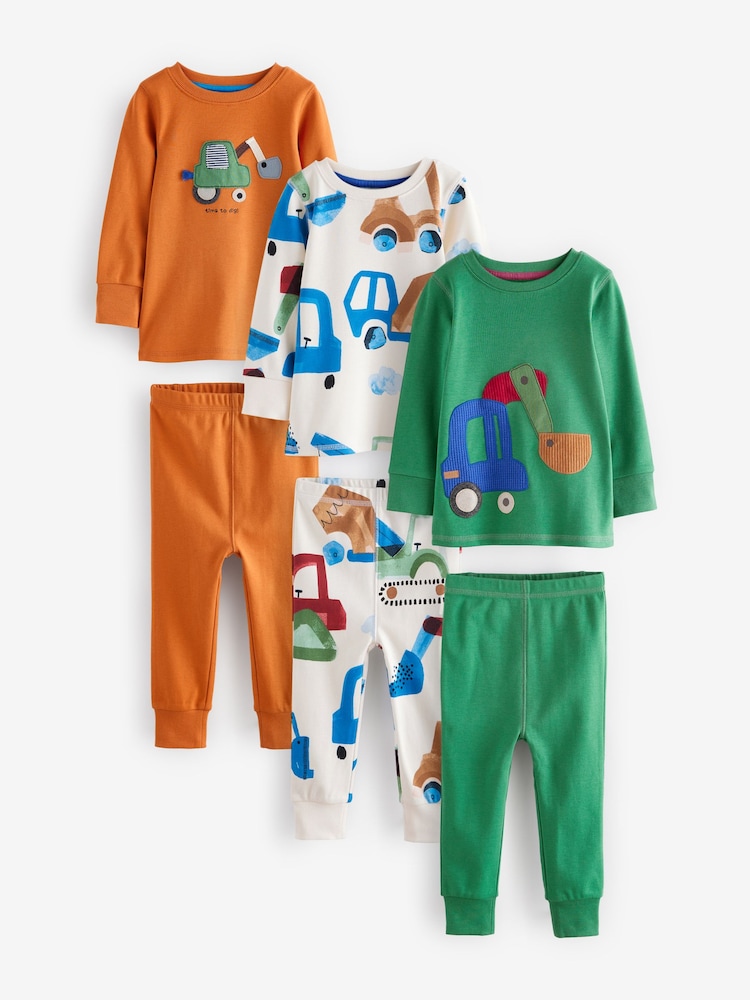 Vert/Orange Transport - Pyjama Snuggle en paquet de 3 (9mois-8ans) - Image 7 of 15