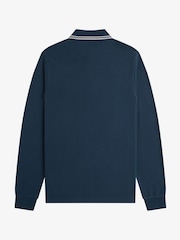 Fred Perry Blue Long Sleeve Twin Tipped Polo Shirt - Image 3 of 3