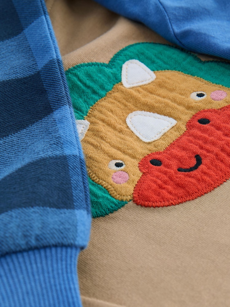 Green/Orange/Blue Dinosaur Check Woven Bottom Pyjamas 3 Pack (9mths-8yrs) - Image 13 of 13