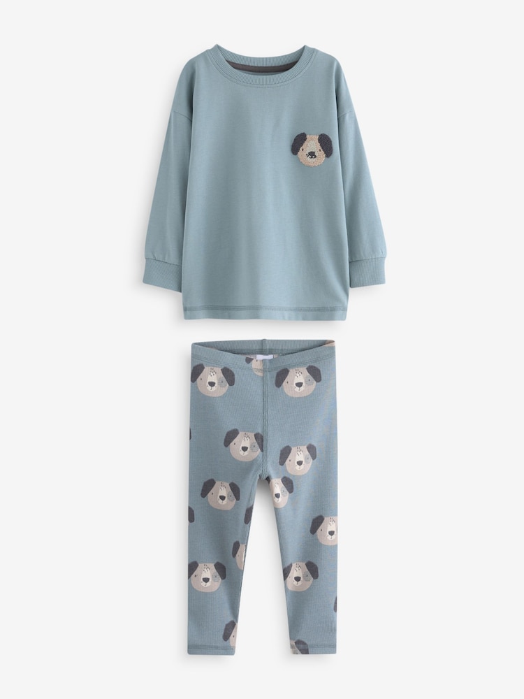 Blue/Brown/Khaki Green Animal 3 Pack Snuggle Pyjamas (9mths-8yrs) - Image 5 of 9