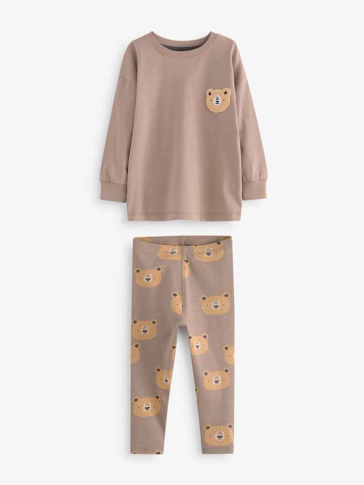 Blue/Brown/Khaki Green Animal 3 Pack Snuggle Pyjamas (9mths-8yrs) - Image 7 of 9
