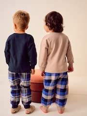 Blue/Neutral Transport Woven Bottom Check Pyjamas 2 Pack (9mths-8yrs) - Image 3 of 11