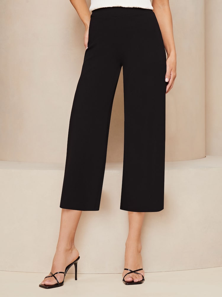 Lipsy Black High Waist Wide Leg Culotte Trousers - Image 3 of 4